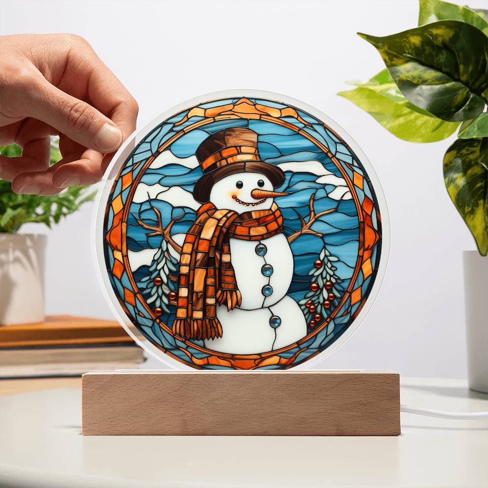 Stained Glass Snowman