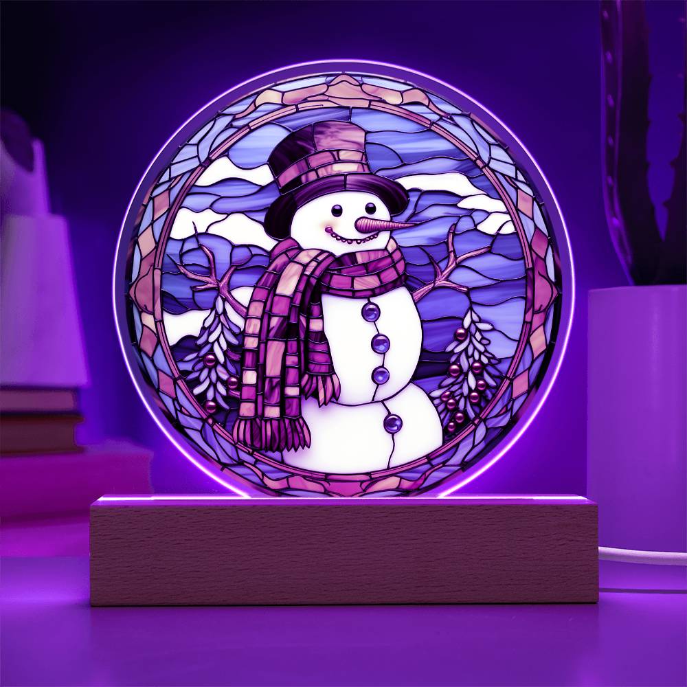 Stained Glass Snowman