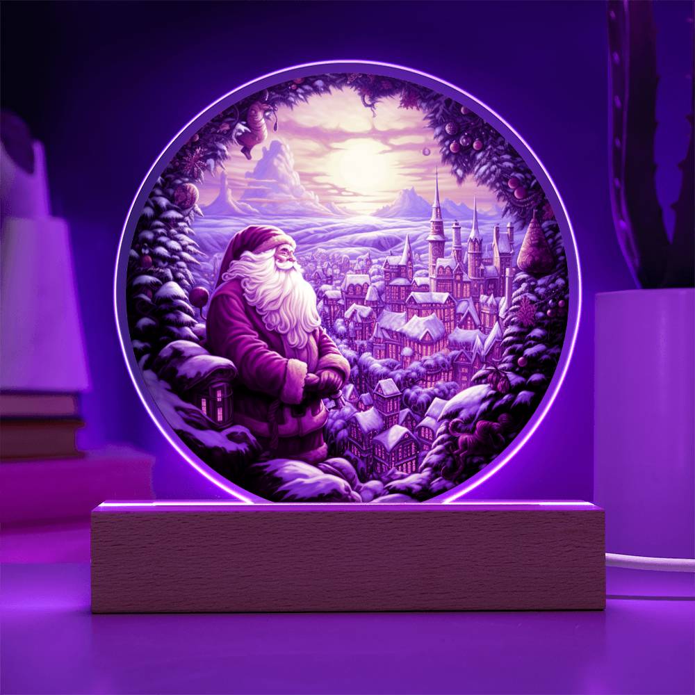 Santa And Town-Acrylic Circle Acrylic Circle