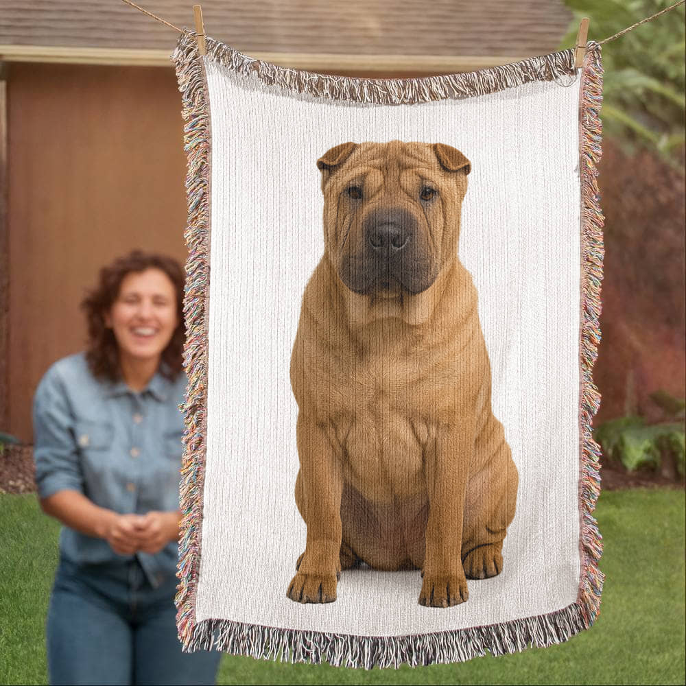 Shar-Pei Dog Lover's Blanket – Unique Woven Throw