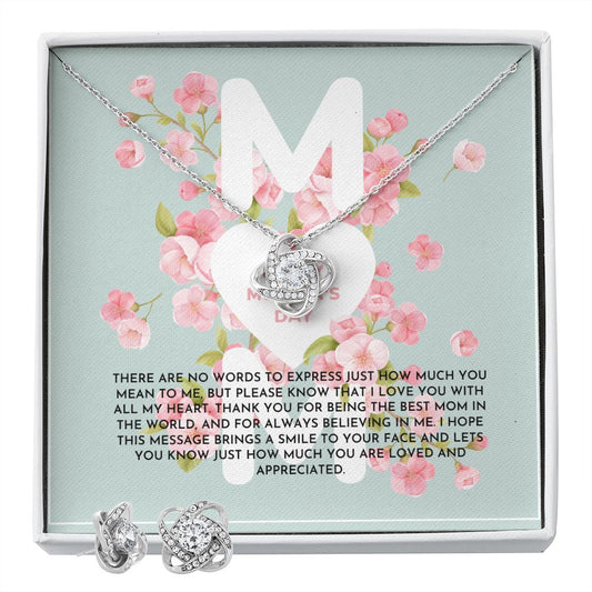 Blue and Pink Floral Spring Mother's Day Card (1000 × 1000 px) (1) Love Knot and Earring set|Mom