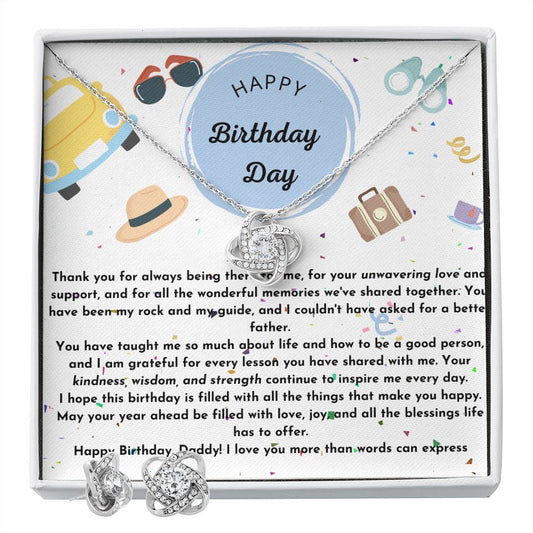dad birthday Love Knot and Earring set|Mom