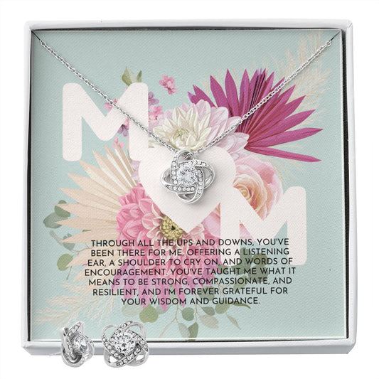 Pastel Floral Bouquet Mother's Day Card (1000 × 1000 px) Love Knot and Earring set|Mom