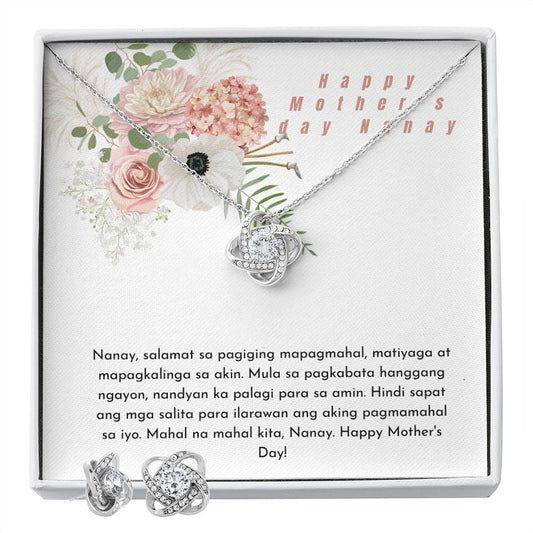 Nanay Mother's day Love Knot and Earring set|Mom