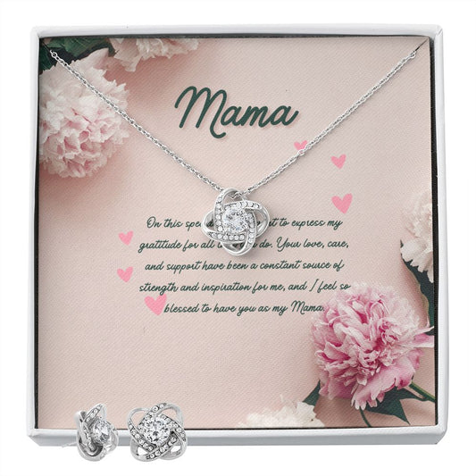 Pink Modern Mother's Day (Card (Landscape)) (1000 × 1000 px) Love Knot and Earring set|Mom