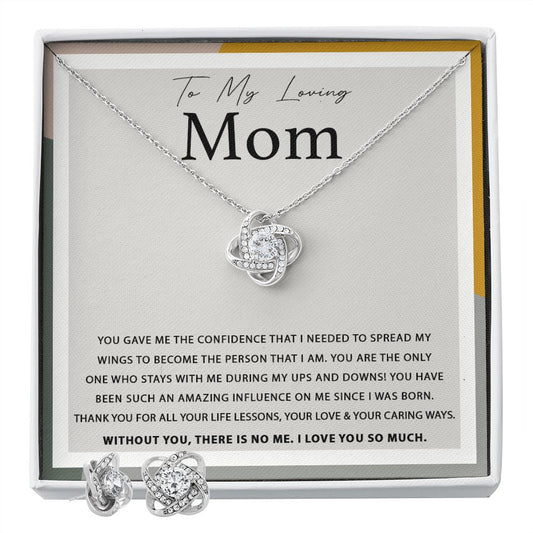 Love knot necklace with earrings| to my loving mom