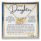 Dance In The Rain - To My Daughter interlocking hear necklace