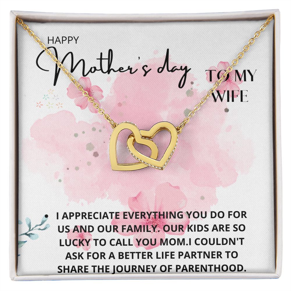 mother's day from husband interlocking hear necklace
