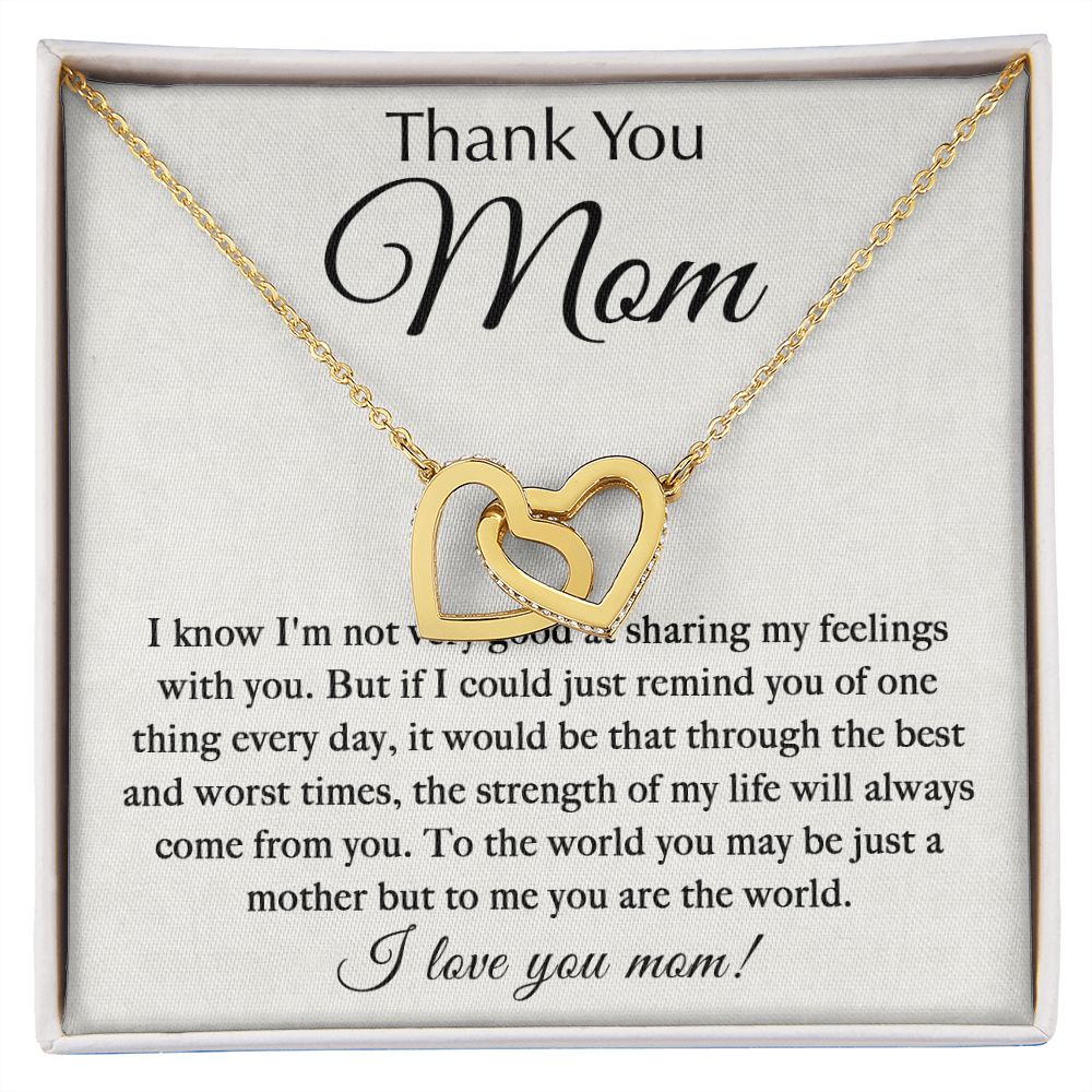 ThankYou Mom - You_re The World interlocking hear necklace
