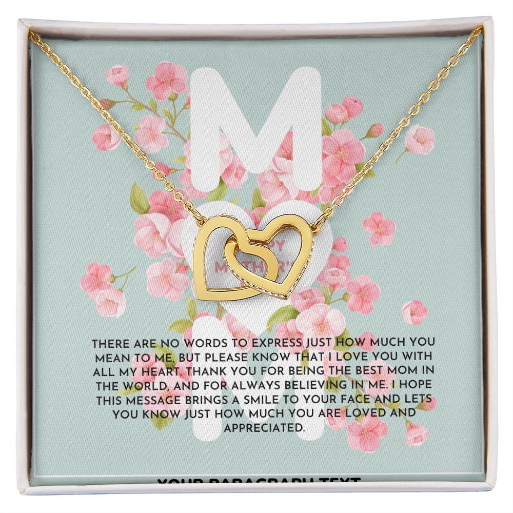 Blue and Pink Floral Spring Mother's Day Card (1000 × 1000 px) interlocking hear necklace