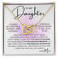 To My Daughter - Closed My Eyes interlocking hear necklace