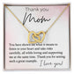 Thank You Mom interlocking hear necklace