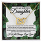 To My Beautiful Daughter-Leaf interlocking hear necklace