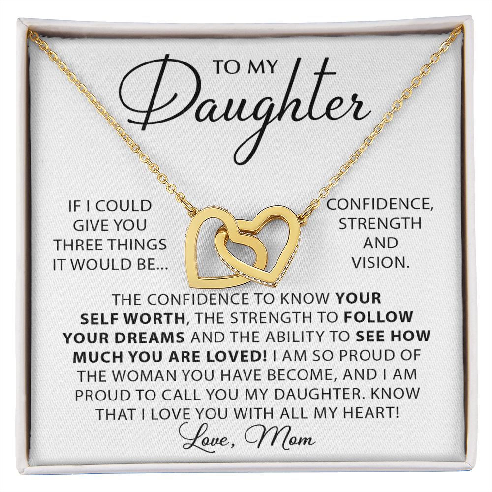 Forever And Always - To My Daughter interlocking hear necklace