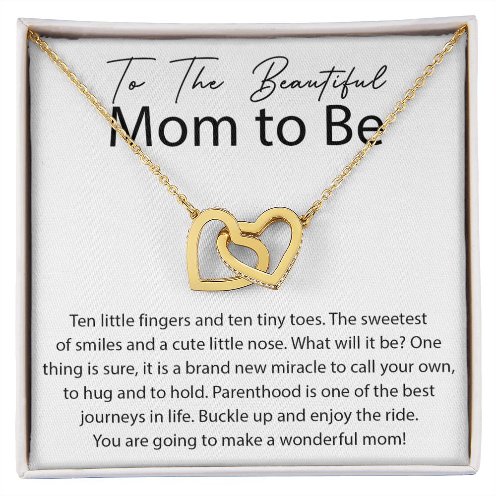 You will make a Wonderful Mom interlocking hear necklace