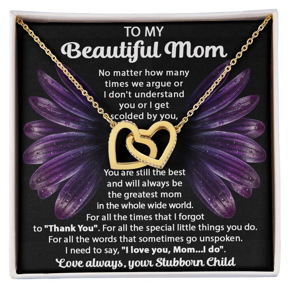 Your Stubborn Child interlocking hear necklace