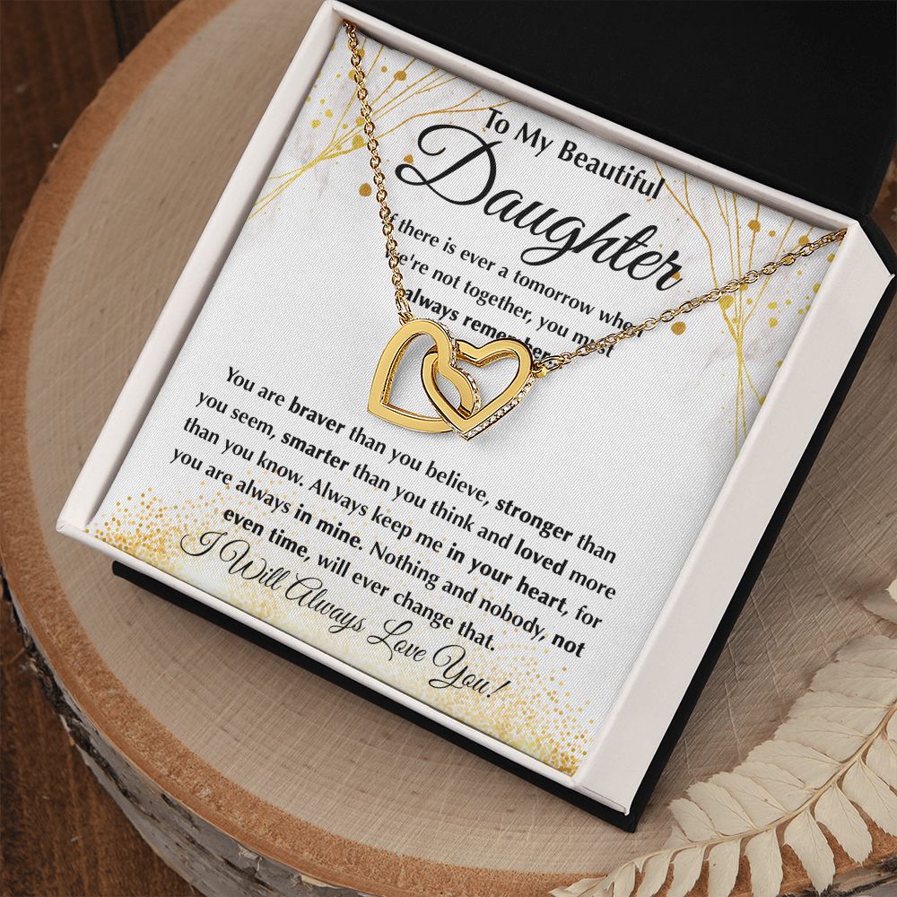 Beautiful Daughter - Braver Than You Believe interlocking hear necklace
