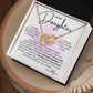 To My Daughter - Closed My Eyes interlocking hear necklace