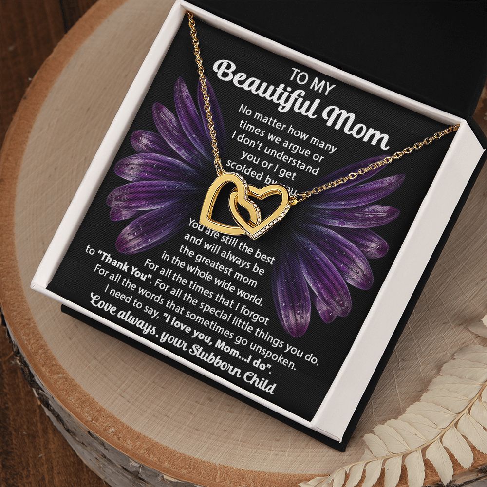 Your Stubborn Child interlocking hear necklace