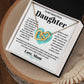 To My Beautiful Daughter interlocking hear necklace