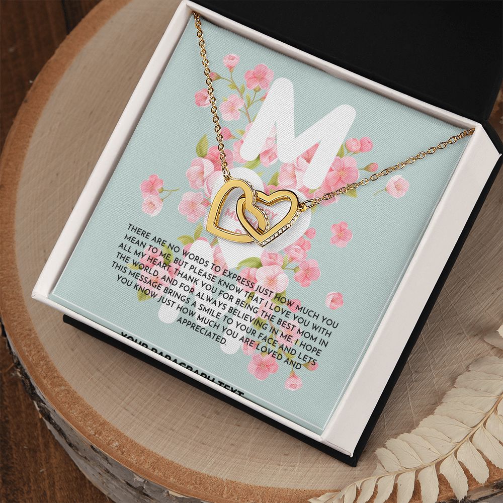 Blue and Pink Floral Spring Mother's Day Card (1000 × 1000 px) interlocking hear necklace