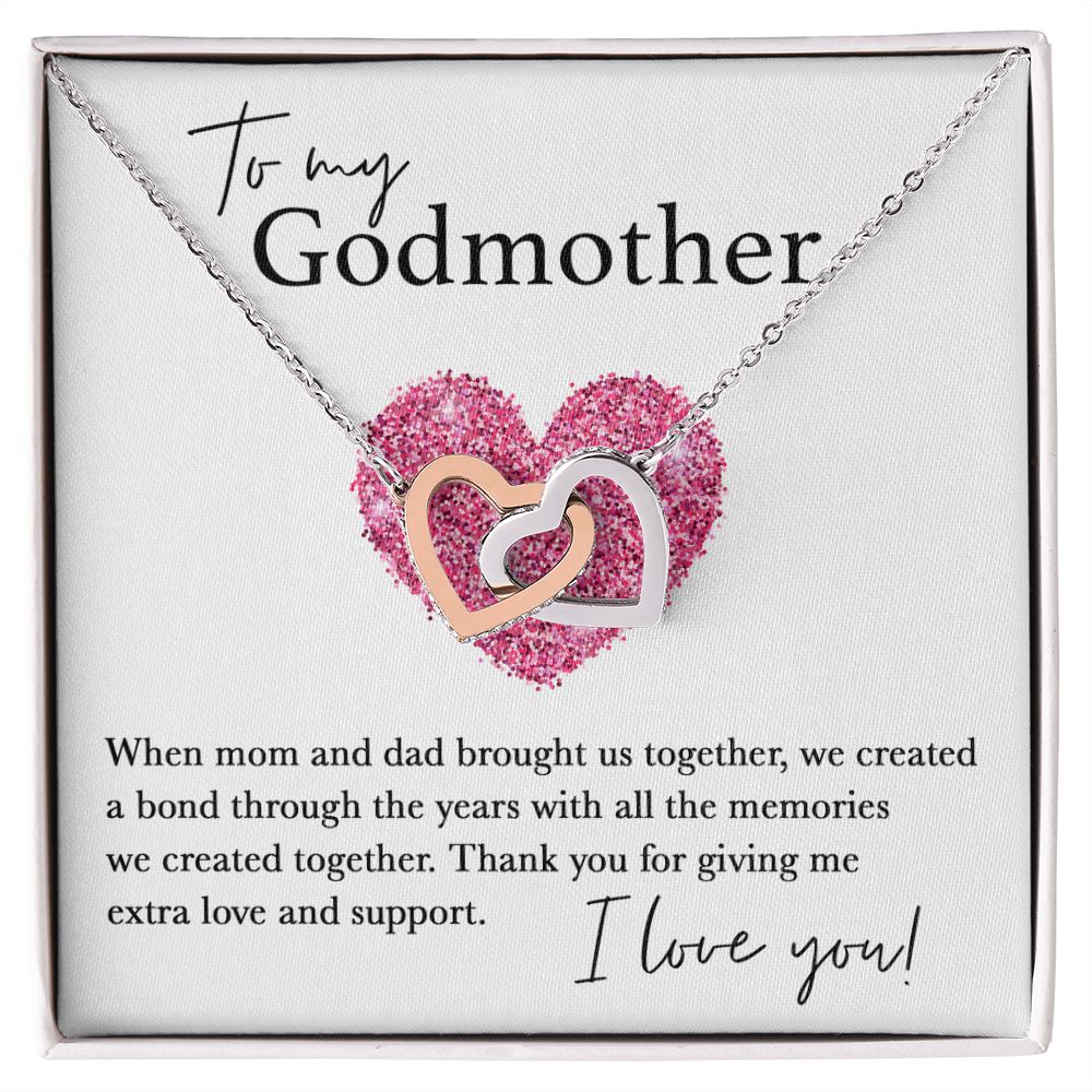 To My Godmother copy interlocking hear necklace