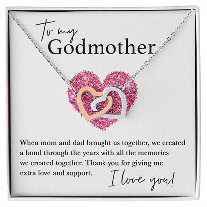 To My Godmother copy interlocking hear necklace
