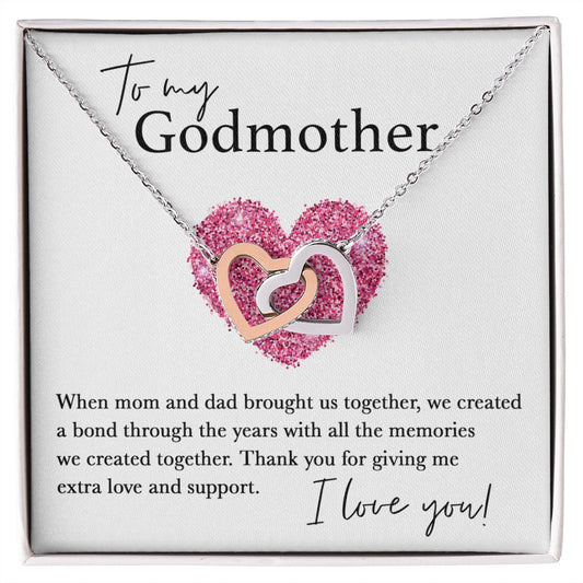 To My Godmother copy interlocking hear necklace