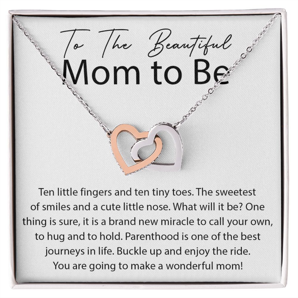 You will make a Wonderful Mom interlocking hear necklace
