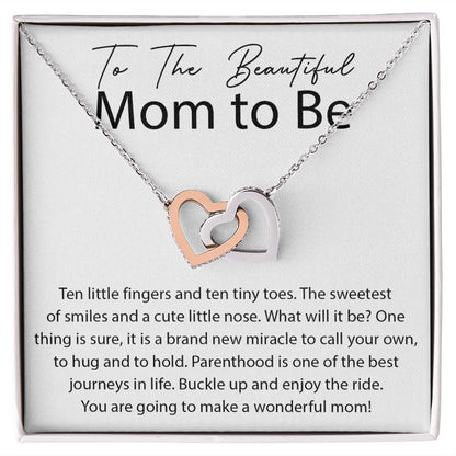 You will make a Wonderful Mom interlocking hear necklace