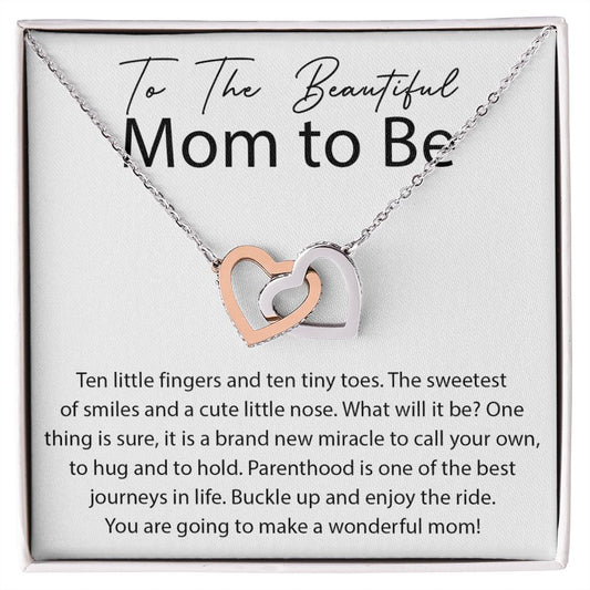 You will make a Wonderful Mom interlocking hear necklace