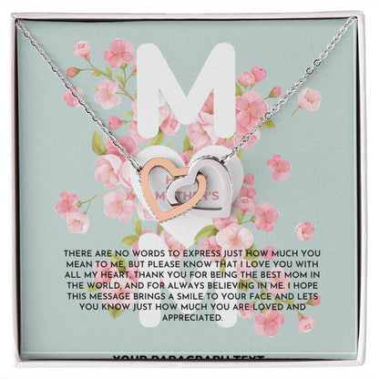Blue and Pink Floral Spring Mother's Day Card (1000 × 1000 px) interlocking hear necklace