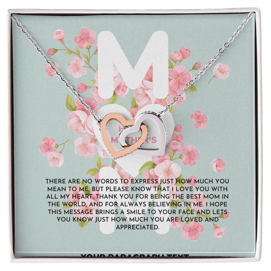 Blue and Pink Floral Spring Mother's Day Card (1000 × 1000 px) interlocking hear necklace