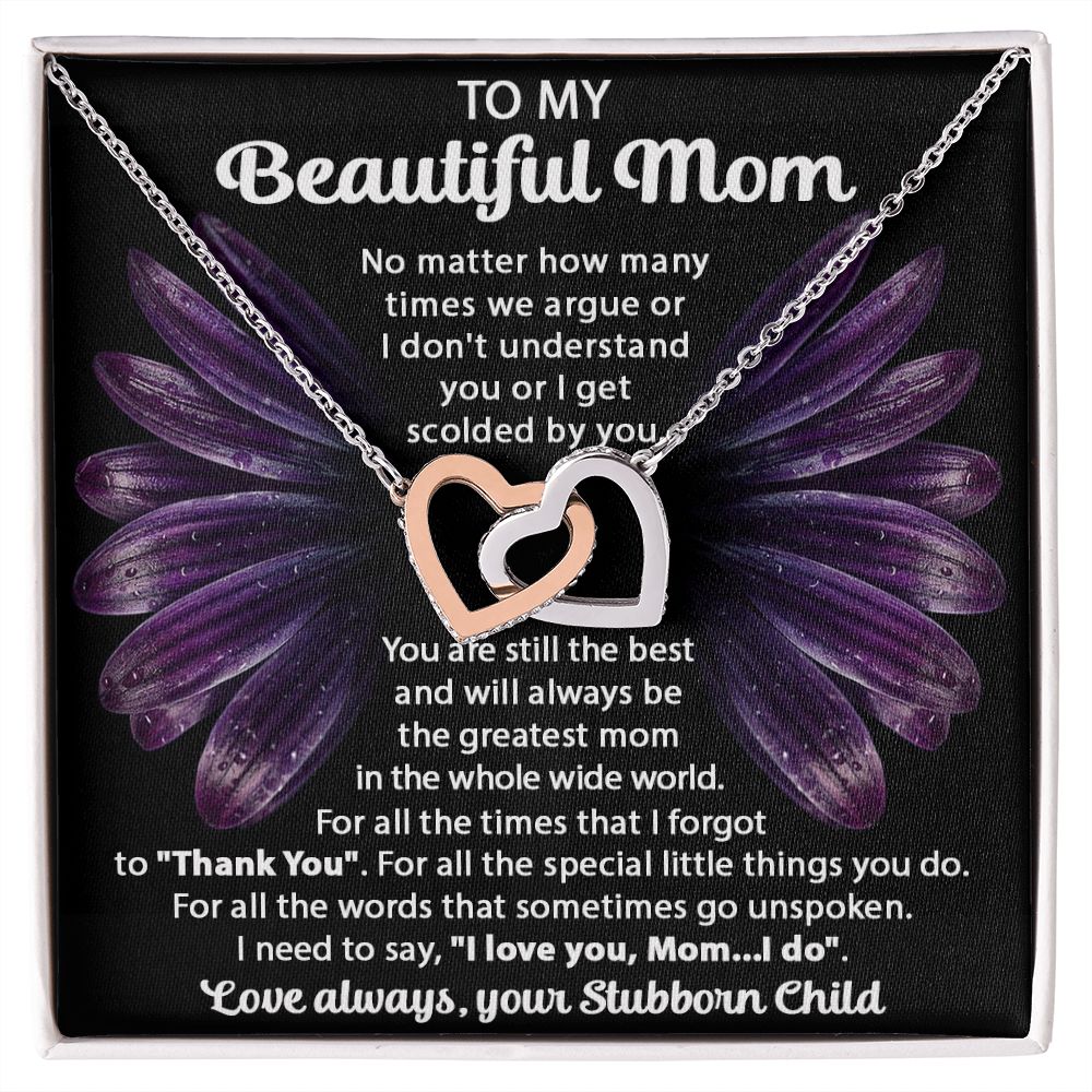 Your Stubborn Child interlocking hear necklace