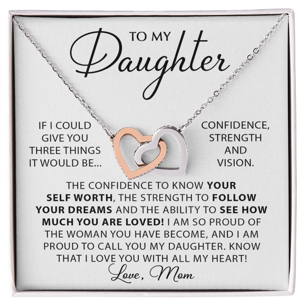 Forever And Always - To My Daughter interlocking hear necklace