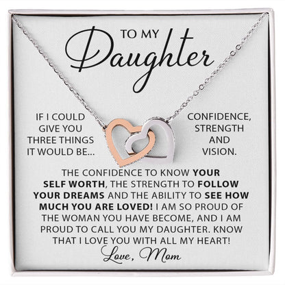 Forever And Always - To My Daughter interlocking hear necklace