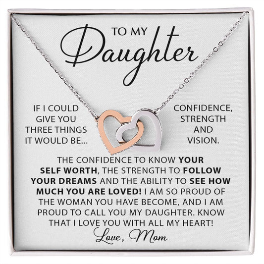 Forever And Always - To My Daughter interlocking hear necklace