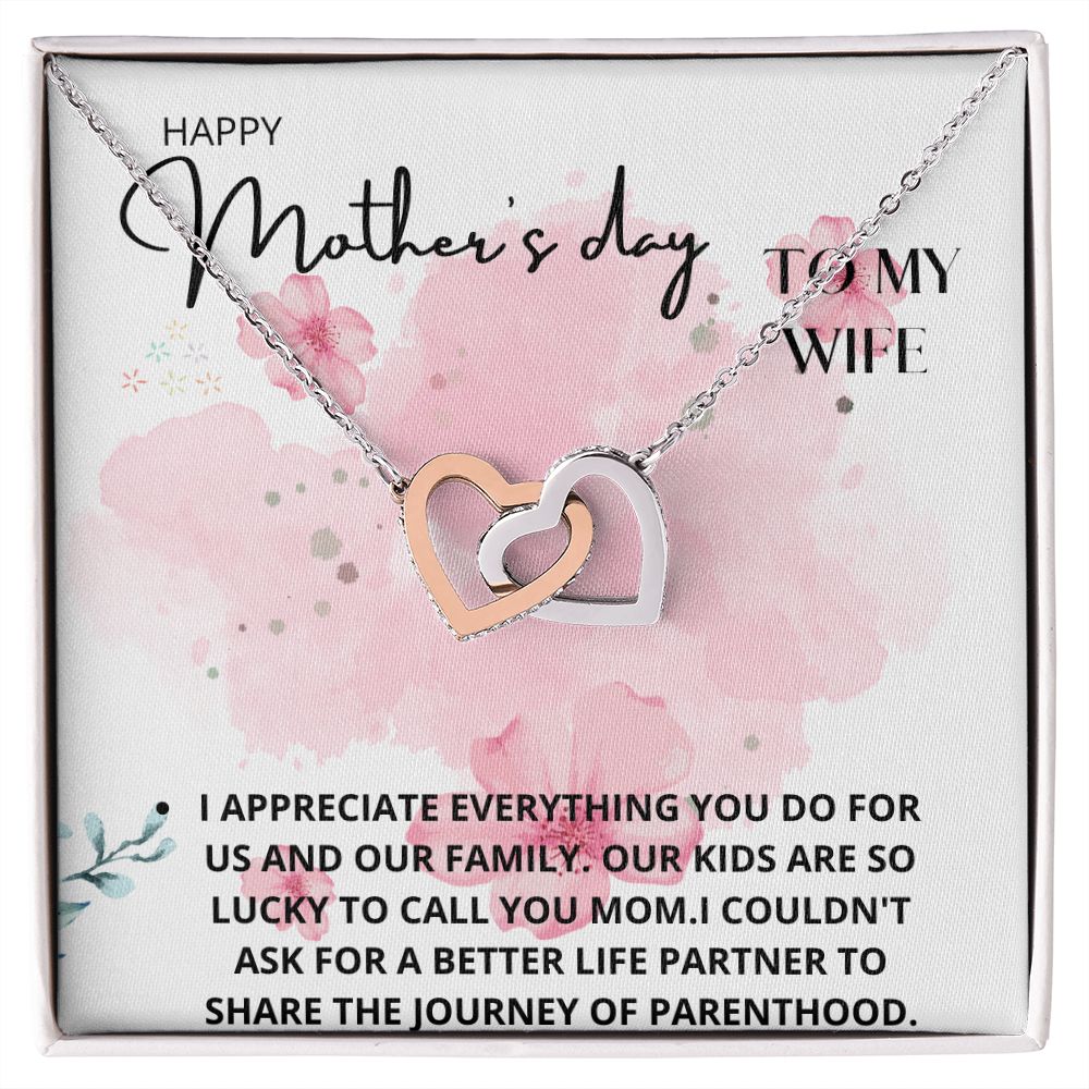 mother's day from husband interlocking hear necklace