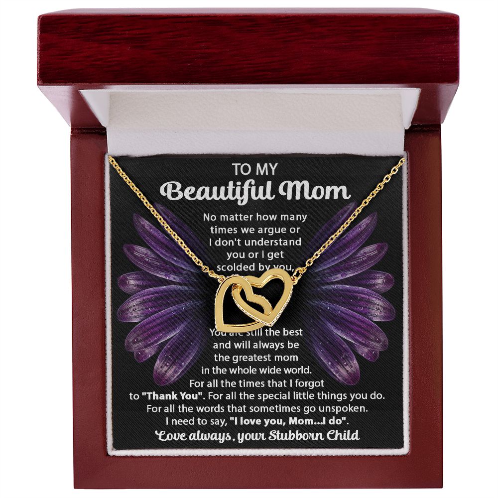 Your Stubborn Child interlocking hear necklace