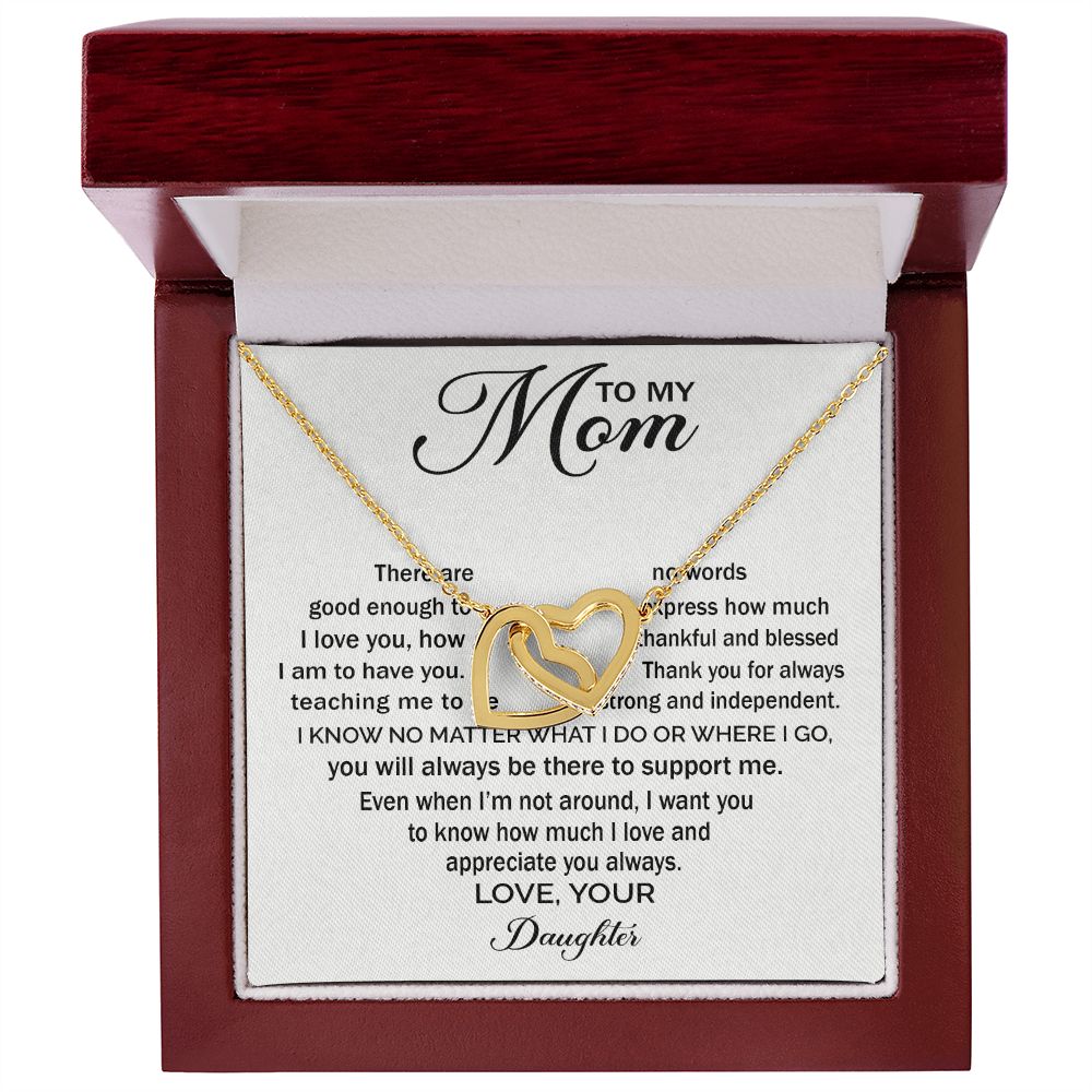 To My Mom - Appreciate You Always interlocking hear necklace