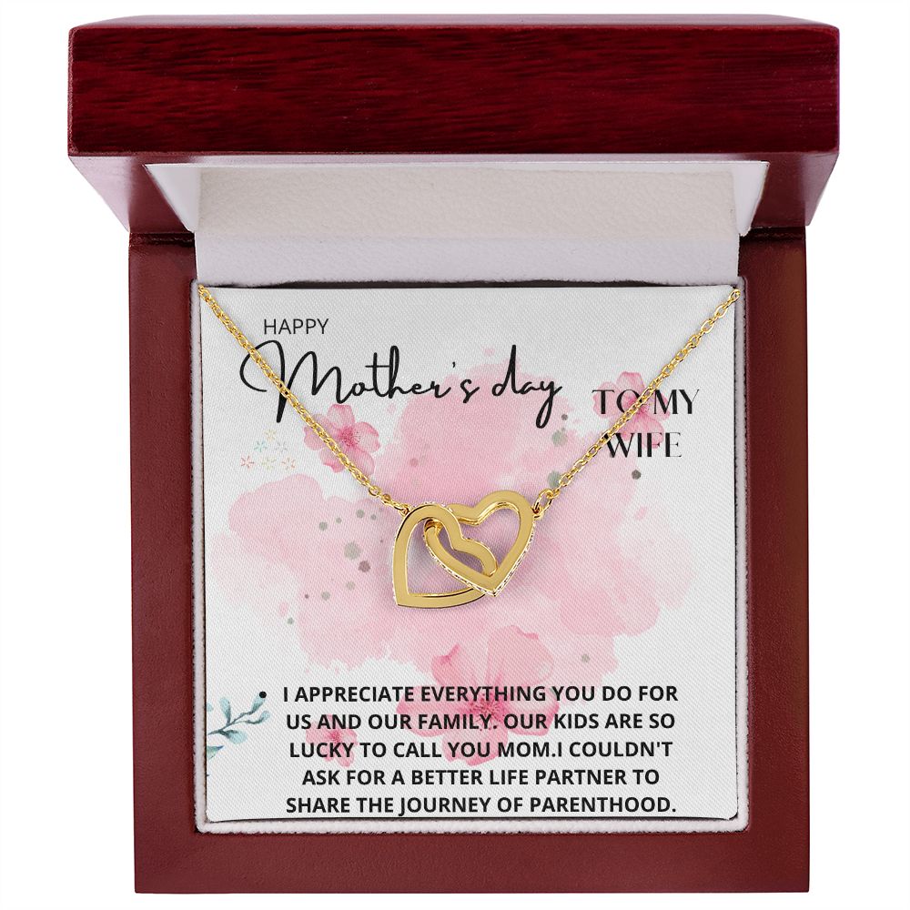 mother's day from husband interlocking hear necklace