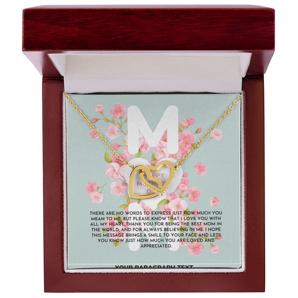 Blue and Pink Floral Spring Mother's Day Card (1000 × 1000 px) interlocking hear necklace