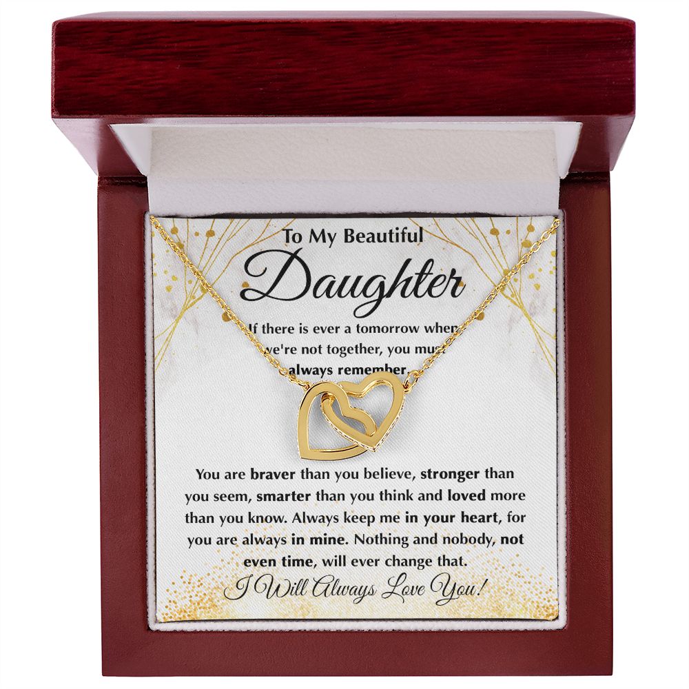 Beautiful Daughter - Braver Than You Believe interlocking hear necklace