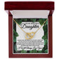 To My Beautiful Daughter-Leaf interlocking hear necklace
