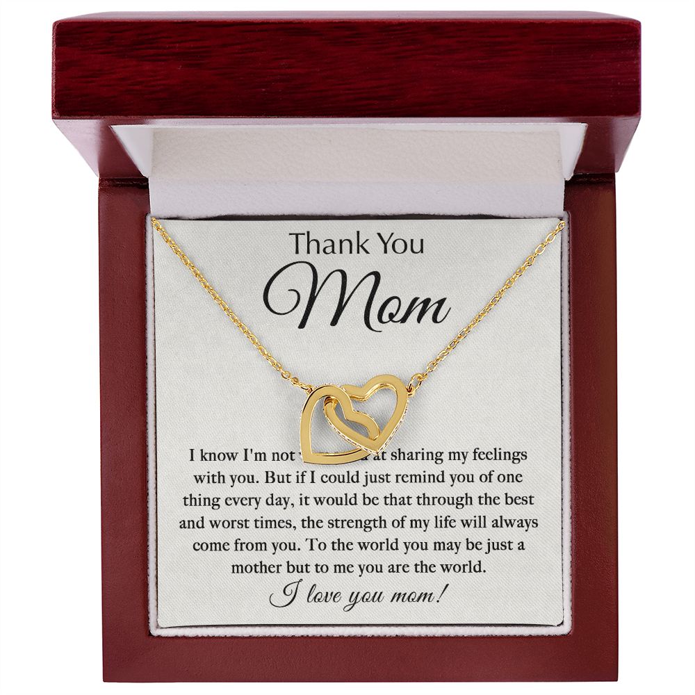 ThankYou Mom - You_re The World interlocking hear necklace