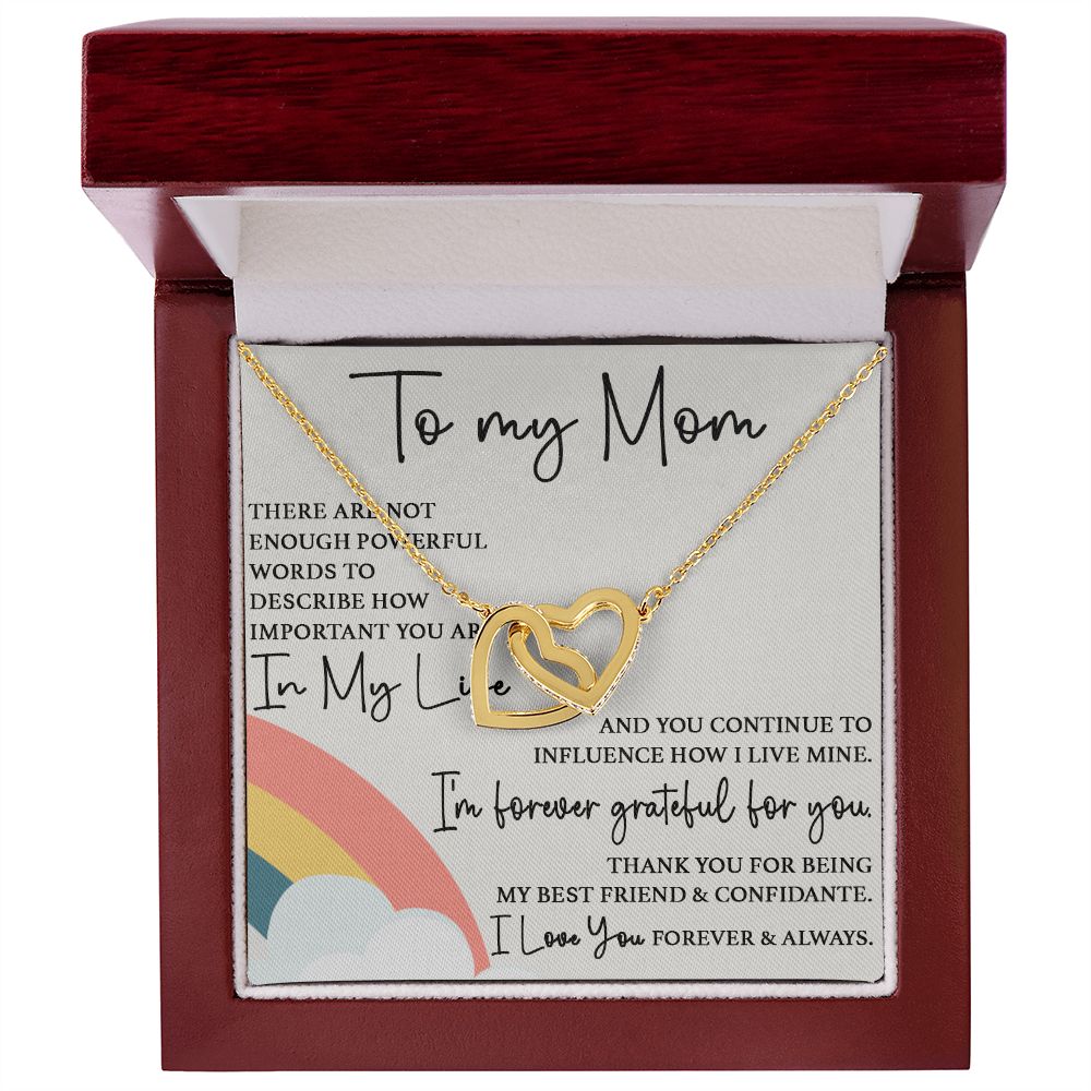 To My Mom - Forever Grateful For You interlocking hear necklace