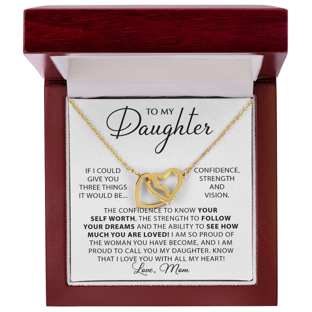 Forever And Always - To My Daughter interlocking hear necklace