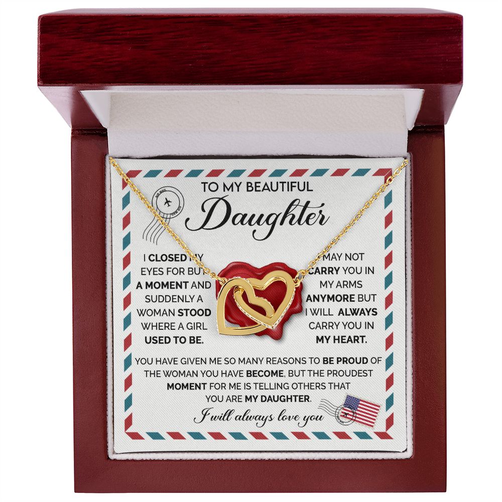 Beautiful Daughter - Closed My Eyes interlocking hear necklace