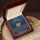 To My Mom - You Taught Me Right From Wrong interlocking hear necklace