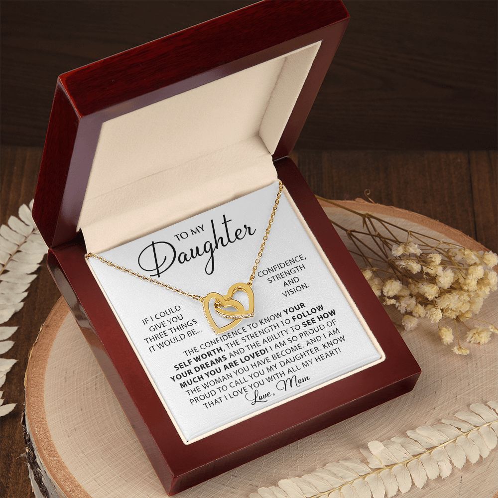 Forever And Always - To My Daughter interlocking hear necklace